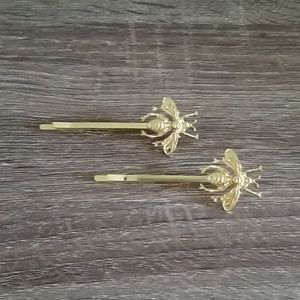 💎3/$12 Queen bee gold metal hair pin barrettes